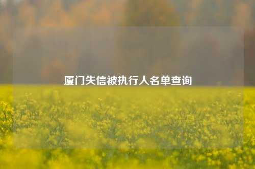 厦门失信被执行人名单查询